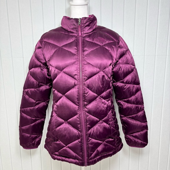 The North Face Girls 550 Down Fill Puffer Jacket Purple Pink Size XL (18) - Picture 1 of 16